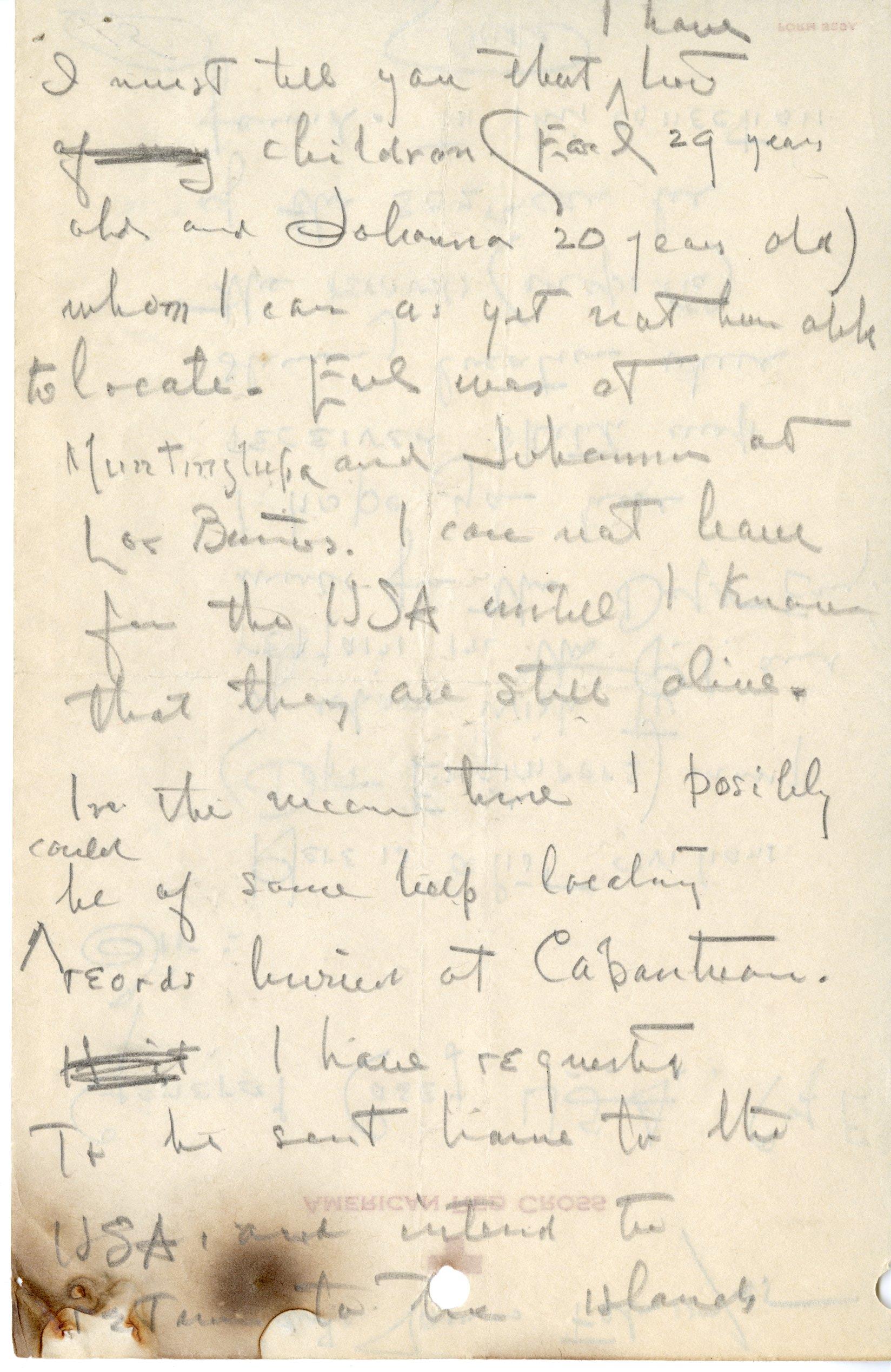 Page of a handwritten letter